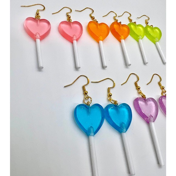 Lollipop Earrings - Sucker Earrings - Barbie Earrings - Rainbow Earrings - Picture 3 of 10